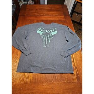 Smith & Wesson Shirt Mens XL Gray Respect Revolver Guns Graphic Logo‎ Tee (A849)